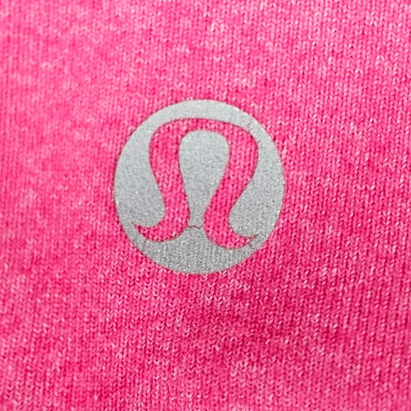 Lululemon Athletica Pink Heathered Zip Up Hoodie Jacket Women Size 8 Thumbholes - Picture 4 of 7